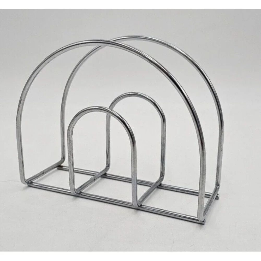 Napkin Mail Letter Holder Chrome Wire Metal Table Picnic Freestanding Organizer